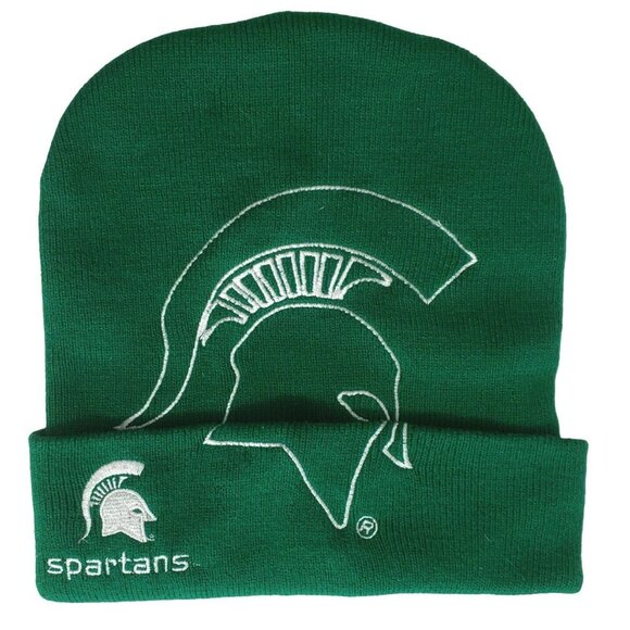 NCAA Michigan State Spartans Other - VTG Michigan State Knit Hat Folded Beanie Spartans NCAA Collegiate Cap Unisex